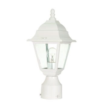 Nuvo 60-546 Briton - 1 Light 14" Post Lantern with Clear Seeded Glass - White Finish