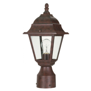 Nuvo 60-547 Briton - 1 Light 14" Post Lantern with Clear Seeded Glass - Old Bronze Finish