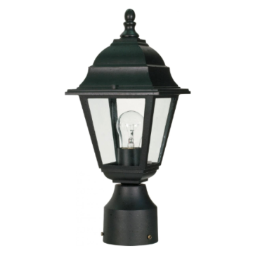 Nuvo 60-548 Briton - 1 Light 14'' Post Lantern with Clear Glass - Textured Black Finish