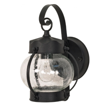 Nuvo 60-632 1 Light 11" - Onion Lantern with Clear Seeded Glass - Textured Black Finish