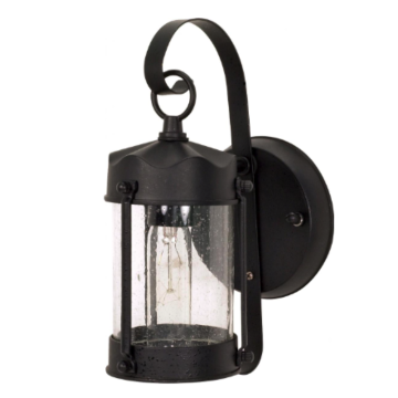 Nuvo 60-635 1 Light 11" - Piper Lantern with Clear Seeded Glass - Textured Black Finish