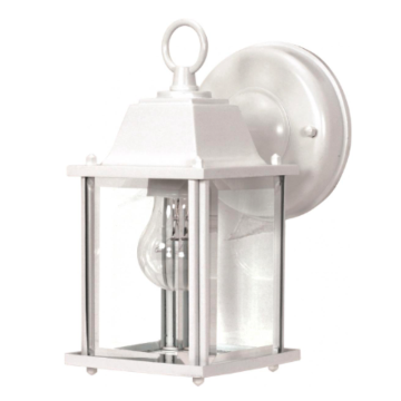 Nuvo 60-636 1 Light 9" - Cube Lantern with Clear Beveled Glass - White Finish