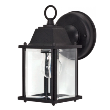 Nuvo 60-638 1 Light 9" - Cube Lantern with Clear Beveled Glass - Textured Black Finish