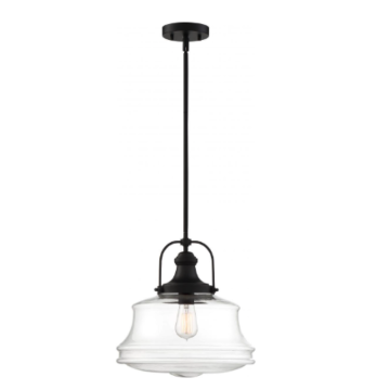Nuvo 60-6759 Basel - 1 Light Pendant - with Clear Glass - Aged Bronze