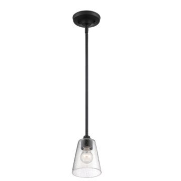Nuvo 60-7180 - Bransel; 1 Light; Mini Pendant Fixture; Brushed Nickel Finish with Clear Seeded Glass