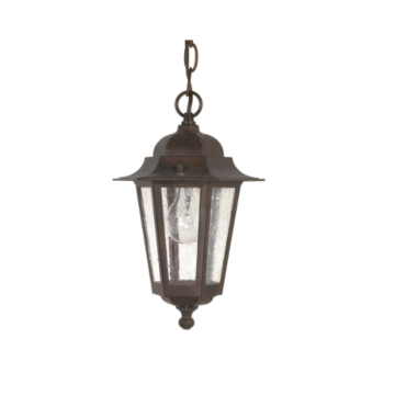 Nuvo 60-992 Cornerstone - 1 Light 13" Hanging Lantern with Clear Seeded Glass - Old Bronze Finish