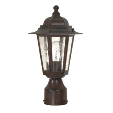 Nuvo 60-995 Cornerstone - 1 Light 14" Post Lantern with Clear Seeded Glass - Old Bronze Finish