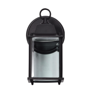 Nuvo 62-1571 8 Watt; 3000K; LED Cube Lantern; Black Finish; Clear Beveled Glass