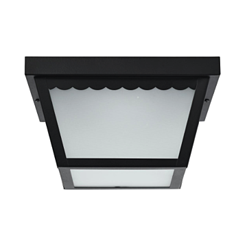 Nuvo 62-1572 12 Watt; 9 inch; LED Carport Flush Mount Fixture; 3000K; Dimmable; Black Finish with Frosted Glass