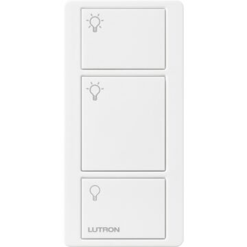 Lutron Pico PJ2‑3B‑GWH‑L01 3 Button w/ Light Icons Controller - White