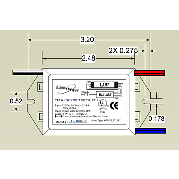 Lightwave EB-1008-03 18 Watt Rapid Start UV Germicidal Ballast - *DISCONTINUED*