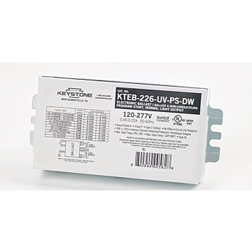Keystone KTEB-226-UV-PS-DW Programmed Start Electronic Compact (CFL)  Fluorescent Ballast
