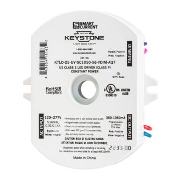 KTLD-25-UV-SC1050-56-VDIM-AQ7 Keystone SmartCurrent 25w Constant Current LED Driver