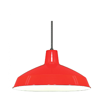 Nuvo SF76-663 1 Light - 16" Pendant with Warehouse Shade - Red Finish