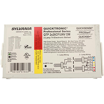 Sylvania QTP 2X26/CF/UNV DM (51833) Electronic Fluorescent Ballast 