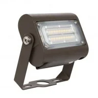 Bronze LED flood light on a trunnion mount